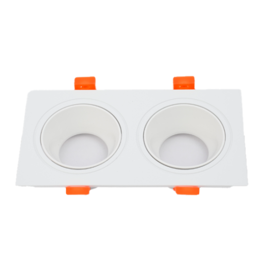 ARO DOWNLIGHT CUADRADO  PARA 2X GU10  75X150 BLANCO/BLANCO