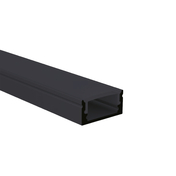 PERFIL ALUMINIO 2M NEGRO SUPERFICIE