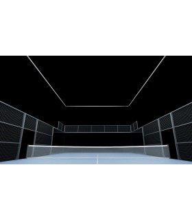 KIT COMPLETO LUMINARIA PERIMETRAL PADEL 20X10M BAJO DESLUMBRAMIENTO LENTE ASIMETRICA ESPECIAL PADEL 5000K REGULACION DALI 5 AÑOS