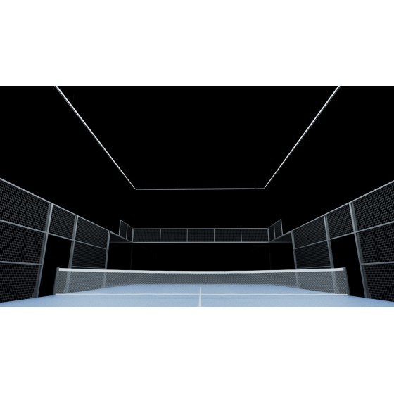 KIT COMPLETO LUMINARIA PERIMETRAL PADEL 20X10M BAJO DESLUMBRAMIENTO LENTE ASIMETRICA ESPECIAL PADEL 5000K REGULACION DALI 5 AÑOS