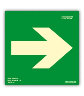 Pegatina flecha derecha izquierda F7035 señalización luminarias emergencia