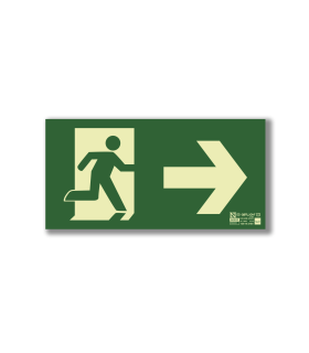 Pegatina señalización flecha derecha puerta F7037 emergencia