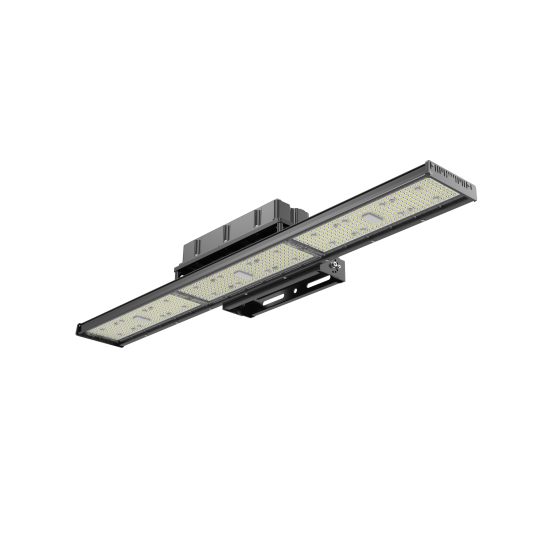Detalle óptica asimétrica luminaria industrial 320W Lumileds F4952