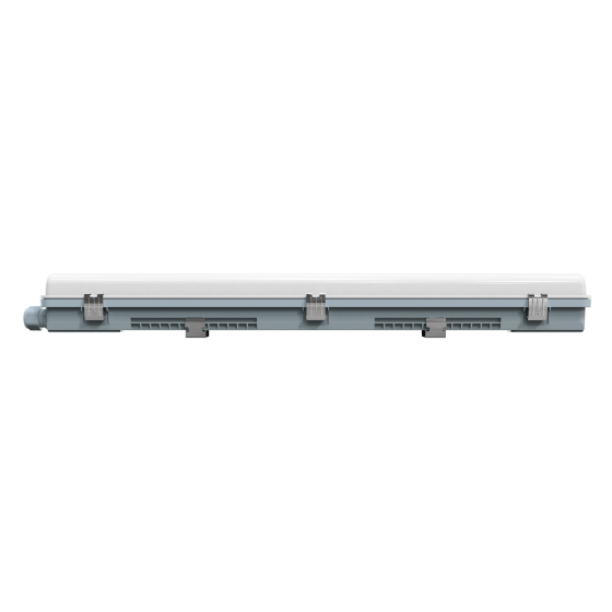 Detalle técnico LED F1164 cuerpo PC acero inoxidable SS304 130lm/W