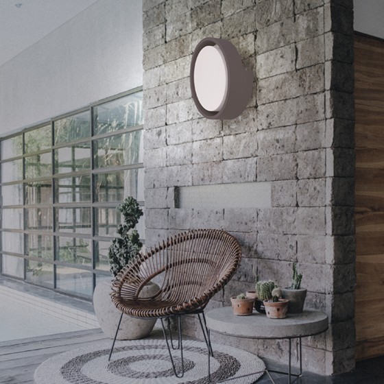 WALL LIGHT SURFACE IP54 18W ROUND NEGRO 3000K